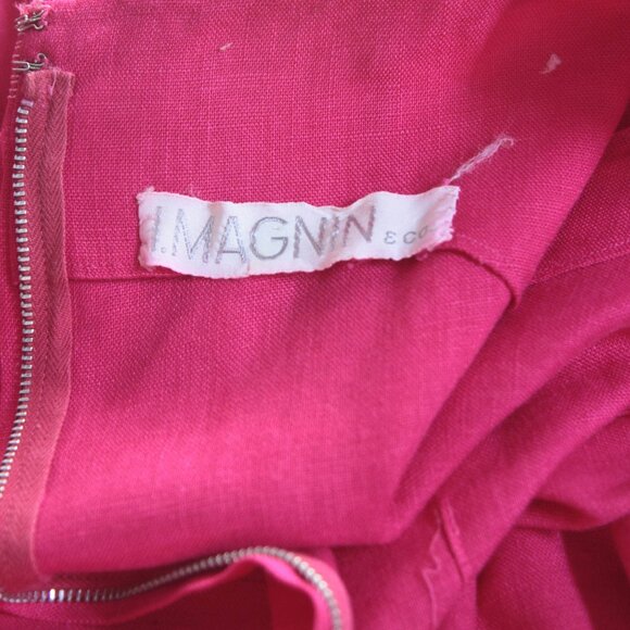 Beautiful pink early 60's I Magnin linen dress - Picture 4 of 4